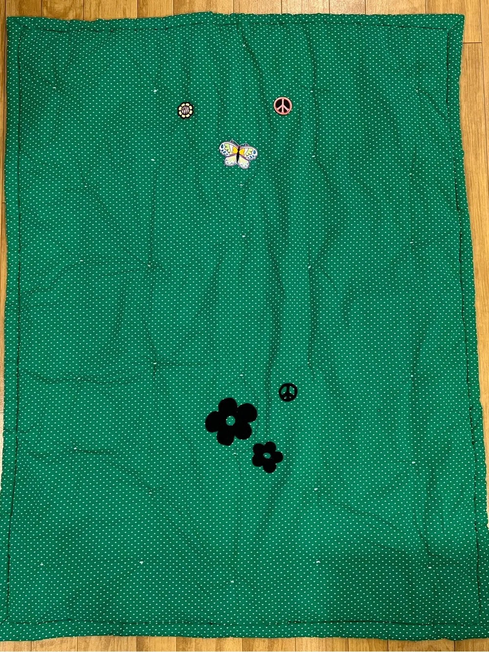 Handmade ONE OF A KIND HAND PAINTED Muppets Kermit baby toddler blanket quilt